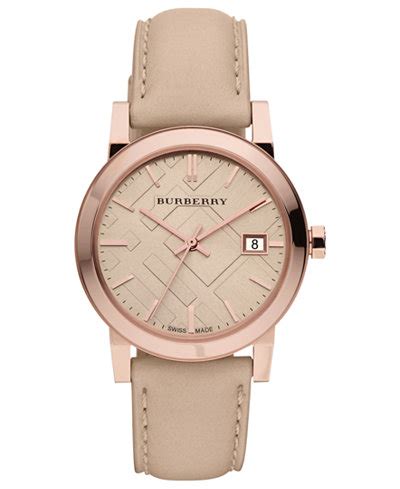 Burberry Watch, Women's Swiss Nude Leather Strap 